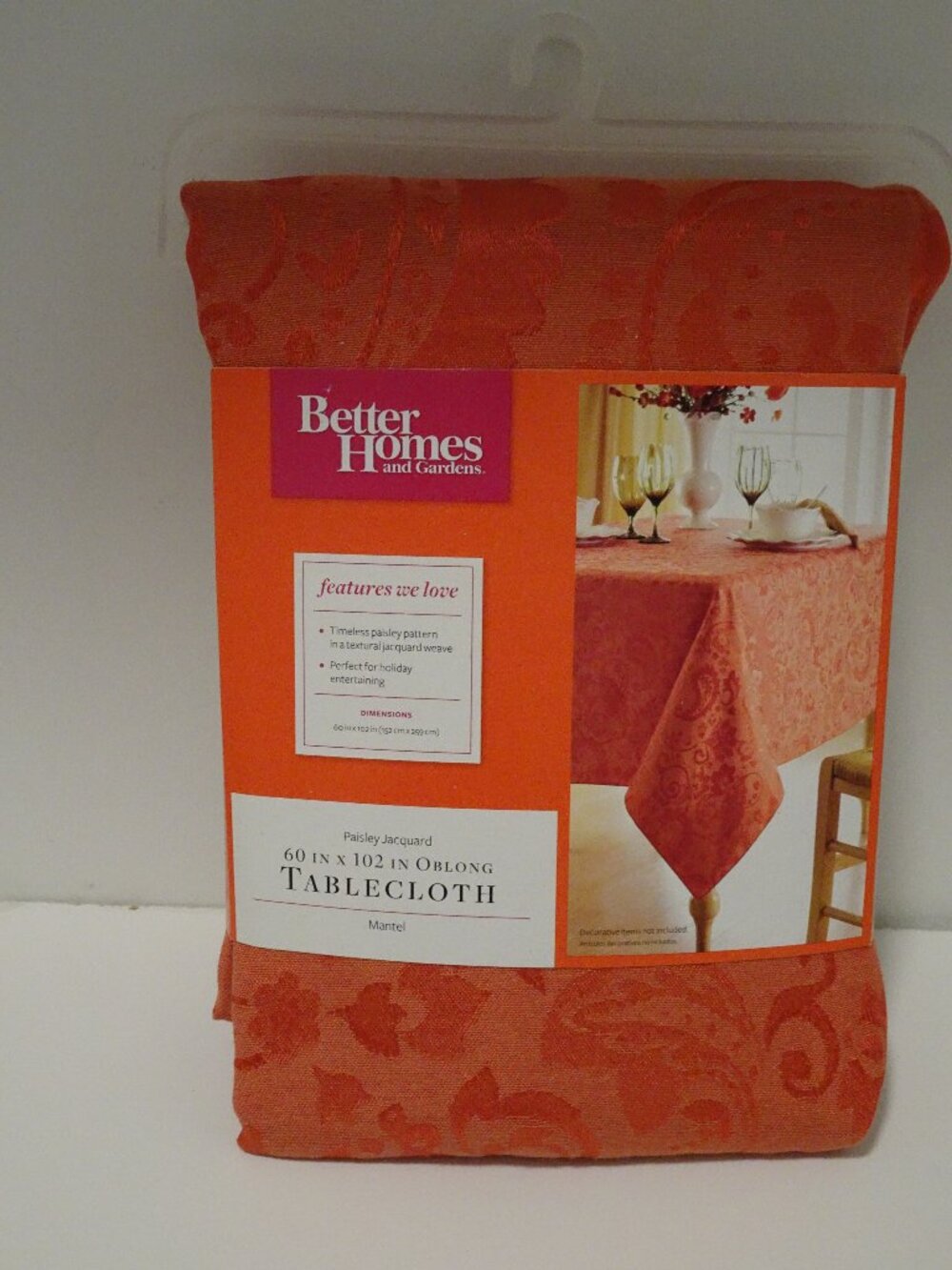 60x102 oblong orange tablecloth